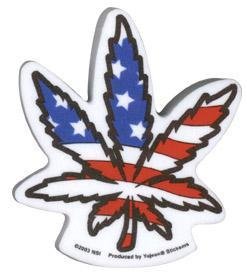 American Flag Pot Leaf - Antenna Topper