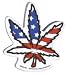 American Flag Pot Leaf - Antenna Topper
