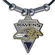 Baltimore Ravens Leather Necklace w/Beads & Pewter Pendant - NFL Football Fan Shop Sports Team Merchandise