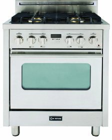 Pro Series VEFSGG31SS 3.0 cu. ft. Capacity Convection Oven 30 Freestanding Range 4 Sealed Dual Simmer Gas Burners Turbo-electric Convection Fan: Stainless Steel