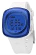 Adidas #ADH6024 Unisex Tokyo White Neon Blue Digital Sports Watch