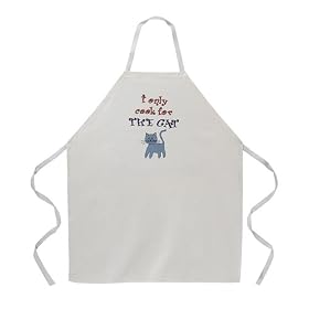 I Only Cook for the Cat Apron- Natural by 