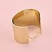 A Pair of Chic Golden Punk Style Wide Cuff Wristband Bracelet