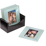 Cherished Accents Glass Photo Picture Frame Coaster Set