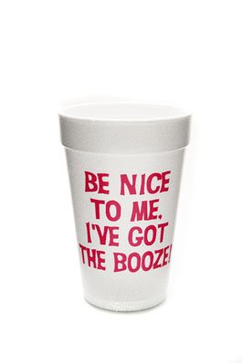 Be Nice To Me I've Got The Booze 10 Pack Foam Cups