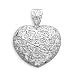 Rhodium Plated Pave Heart Pendant