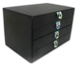 Wolf Design London Black Jewelry Box With Soft Blue Velvet