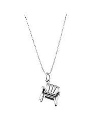 Sterling Silver Three Dimensional Adirondack Lawn Chair Necklace
