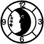 Giant 47.5 Inch Diameter Hand-crafted Tower Wall Clock (Arabic Quad Numerals, Moon & Stars Style)