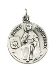 CleverEves 14K Yellow Gold 18.00 mm Saint Peregrine Medal