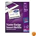 Avery White 3 x 4 Inch Name Badge Insert Refills 300 Count (5392)