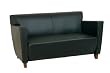 Avenue Six SL8472 Leather Love Seat with Cherry Finish -Black
