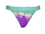 W Swim Aqua and Purple Bikini Bottom w/ Paisley Lace (S)