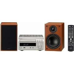 Denon D-M37 Kompaktanlage (CD/WMA/MP3-Player, UKW-/MW-Tuner, Dock Control-Schnittstelle, 2-Wege Lautspecher, USB 2.0) silber/kirsche