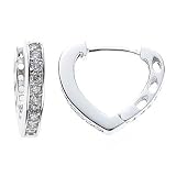 14k White Gold Diamond Huggie Hoop Children Earrings (1/3Cttw, SI Clarity, H Color)