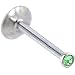 16 Gauge Steel Peridot Gem Push-In Monroe Ring - 3/8 Inches