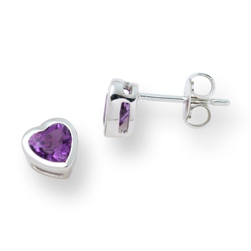 Miore Herzf&ouml;rmige Ohrstecker  375 Wei&szlig;gold mit Amethyst MG9014E Preisvergleich