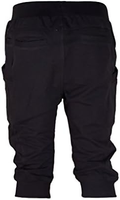 Kayden K Mens Lightweight Joggers Drawstring Jogger Shorts (M, Black)