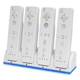 REMOTE Charging/Charger Stand & 4 x Battery For Wii UK