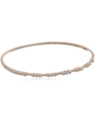 18k Rose Gold Over Sterling Silver 0.08 Cttw Diamond Bangle