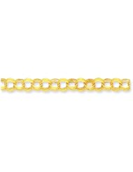 14K Gold Lite 11mm Triple Link Charm Bracelet 7 Inches