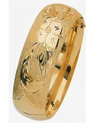 20mm Lazer Hollow Gold Bangle Bracelet