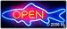 Neon Sign - Open - Red w/ Blue Finned Fish - Large 13