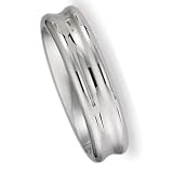 6.00 Millimeters White Gold Wedding Band Ring 14Kt Gold, Comfort Fit Style SV54-406W6 by Wedding Rings by Oromi