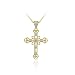 18K Gold over Sterling Silver Diamond Accent Filigree Cross Pendant image 1