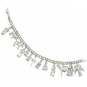 14kt White Gold Nativity Bracelet