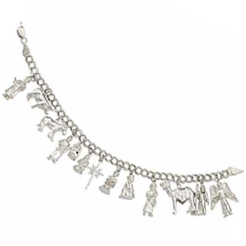14kt White Gold Nativity Bracelet