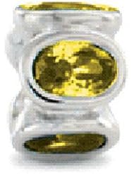 Zable(tm) Sterling Silver Bezel Set Ovals November Bead / Charm