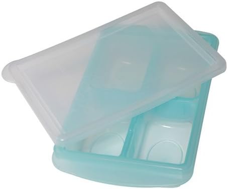 Hitrons RB-04 Easily Pop Out 4 Compartment Ice Cube BPA-free PE Tray with Clear Lid in Blue
