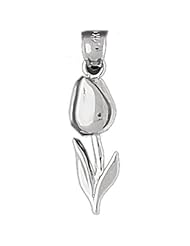 Clevereves 14K White Gold Charm Flowers 1.2 - Gram(s)