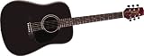 Jasmine by Takamine Dreadnought S341 Acoustic Guitar with case, Black