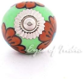 Sold by Piece COLORFUL ROUND CERAMIC CABINET DRESSER DRAWER Kitchen Flower Knobs