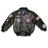 GENUINE Alpha Kid's Leather Bombardier Flight Jacket