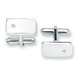 Sterling Silver and Diamond Cufflinks