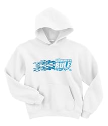 Swimmers Rule! White Hooded Sweatshirt