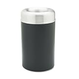 Crowne Collection 30-Gal. Open Top Receptacle, Black/Aluminum