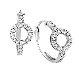14K .75 CTW Diamond Circle Hoop Earrings