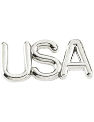 Clevereves 14K White Gold 06.75X15.25 mm Usa Lapel Pin
