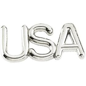 14k Yellow Gold USA Lapel Pin 6.75x15.25mm by 