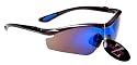 Rayzor Professional Lightweight GunMetal Grey UV400 Sports Wrap Cricket Sunglasses, With a 1 Piece Blue Iridium Revo Anti-Glare Lens.