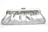 Silver clutch handbag
