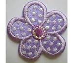 Produkt-Bild: BLUME BL&Uuml;TE BLUMEN lila violett Glitter AUFN&Auml;HER APPLIKATION B&Uuml;GELBILD