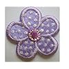 BLUME BL�TE BLUMEN lila violett Glitter AUFN�HER APPLIKATION B�GELBILD