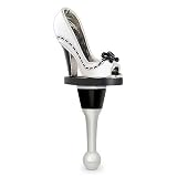 Vogue High Heeled Shoe Wine Bottle Metal Stopper w/ Inlaid Enamel & Rubber Seal