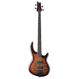Dean Edge Bass Guitar, Quilt, 4-String with Bartolini Pickups