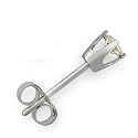 14K White Gold Round Single Diamond Stud Earring (1/5ct . J/K I2)